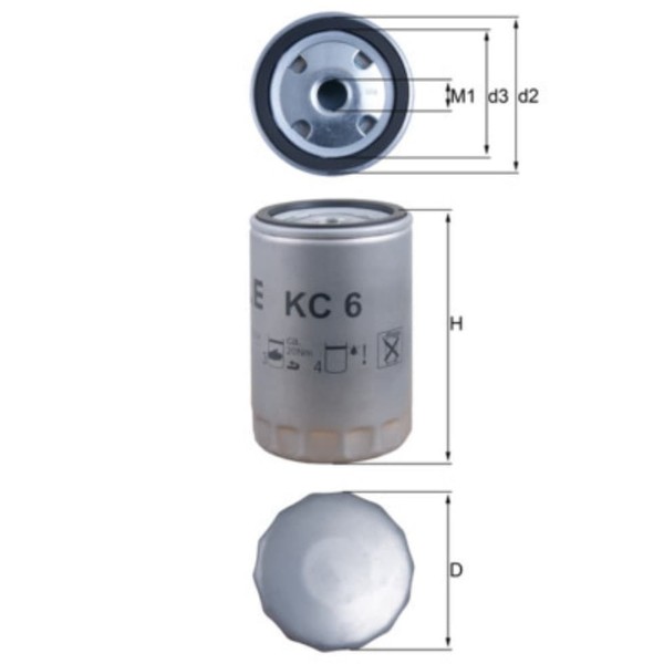 Kraftstofffilter Mahle KC 6 Anschraubfilter M16X1,5-image