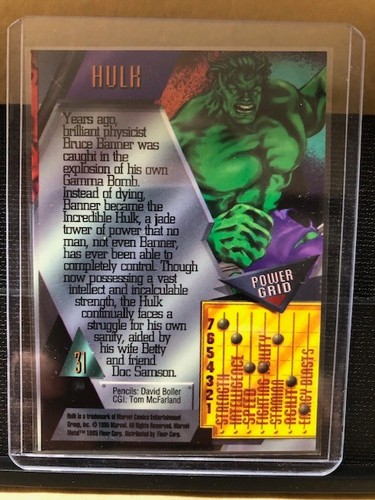 🔥1995 Fleer Marvel METAL Hulk, Card #31 - Pencils: David Boller - Near Mint - Picture 13 of 14