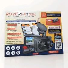 ROVE R2-4K DUAL Dash Cam Front  Rear  STARVIS 2 128GB Card 20MBps WiFi Speed