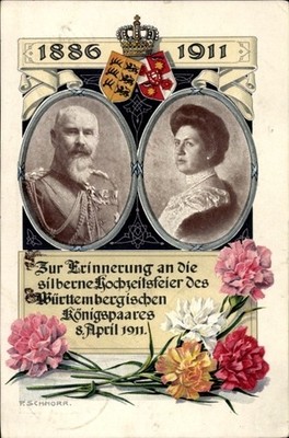 Künstler Ak Schnorr, König Wilhelm II v. Württemberg, Königin... - 4872414