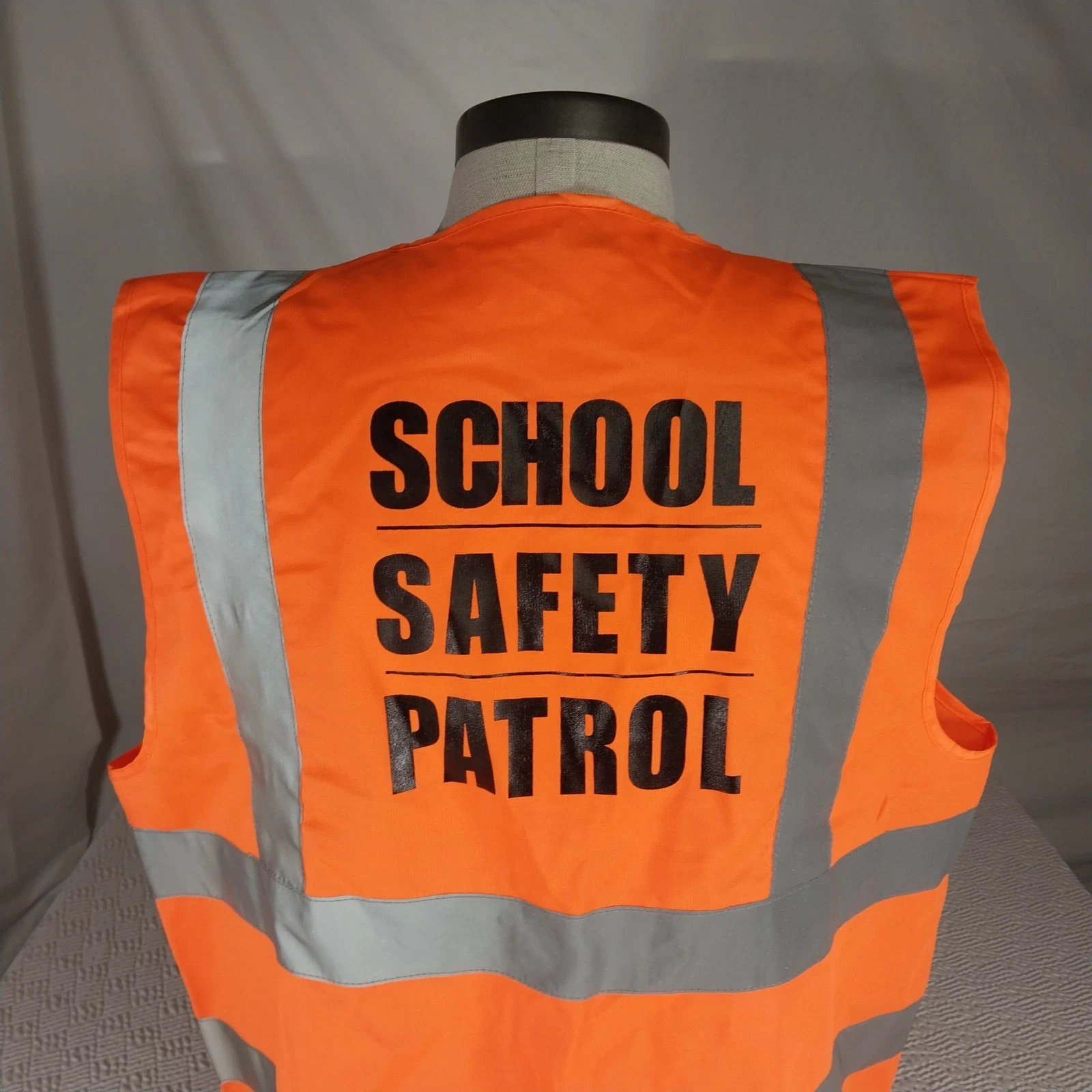 Orange Safety Vest w/ Reflective Strips XL Safety Gear High Visibility Costume image 9