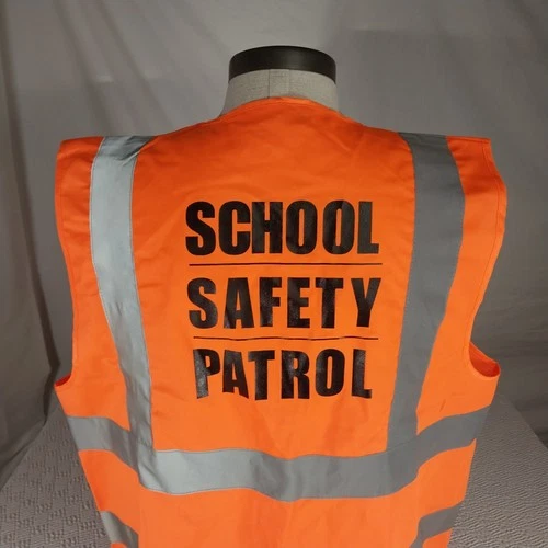 Orange Safety Vest w/ Reflective Strips XL Safety Gear High Visibility Costume image 9