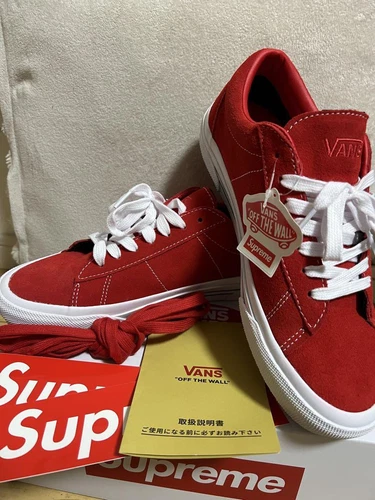 Baskets homme 7,5 US valeur de pré valeur Vans Supreme Collaboration rouge hommes sneaker co