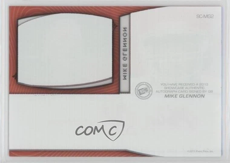 2013 Press Pass Showcase Blue Red Ink /50 Mike Glennon #SC-MG2 Rookie Auto RC - Image 2 of 2