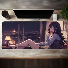 40 90cmAnime Mouse Pad - Large Gaming  Office Desk Mat with Non-Slip Base, Ligh