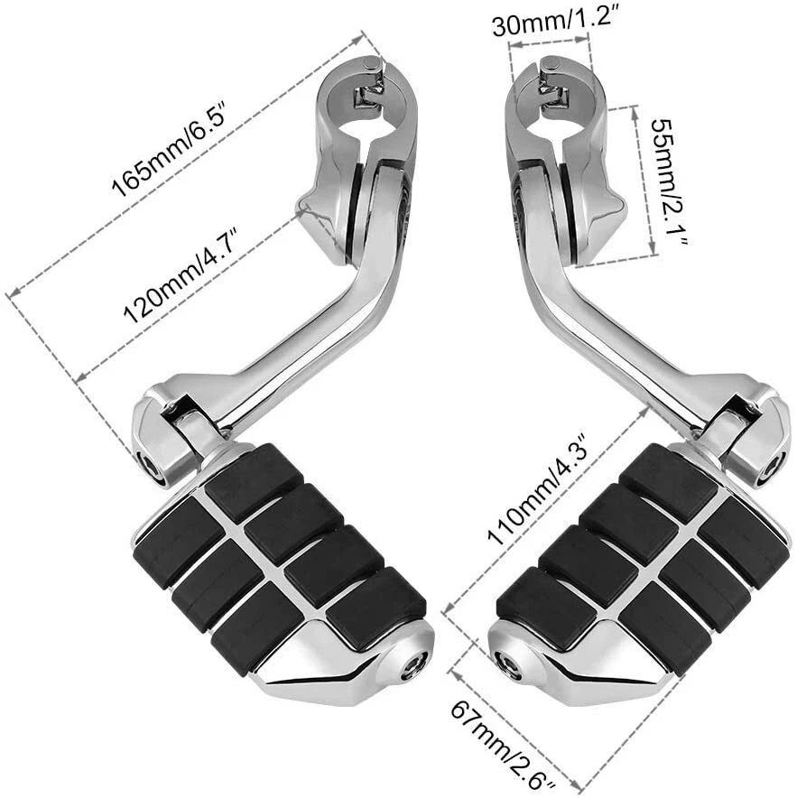 Clavijas de pie de 1-1/4" con abrazadera de boca para Honda Shadow Ace Spirit Aero VT 750 1100 Foto 2 de 4
