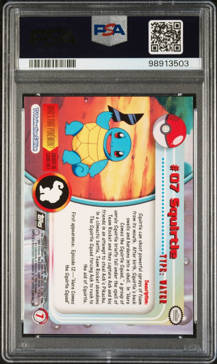 1999 TOPPS POKEMON TV #7 SQUIRTLE PSA 10 | eBay 1999 TOPPS POKEMON TV #7 SQUIRTLE PSA 10 | eBay