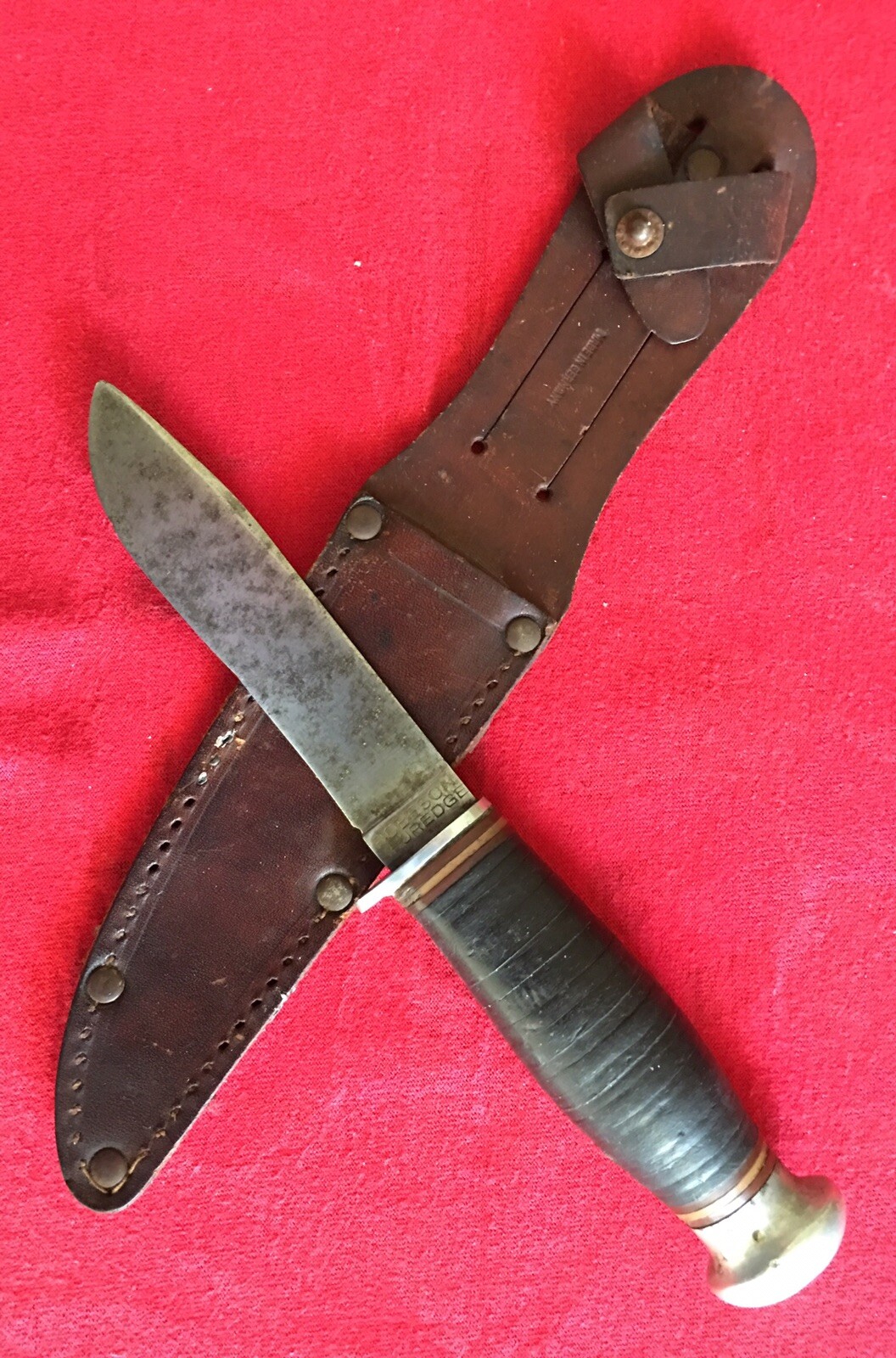 ROBESON SUREDGE VINTAGE HUNTING KNIFE CLASSIC WITH GERMAN LEATHER