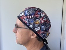 USMC Marine corps Surgeon Style Cap, US Marines Fabric Scrub,Ties in back