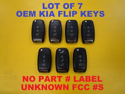 Lot of 7 NO LABEL OEM Kia Flip Remote Keys 4 Button Hatch