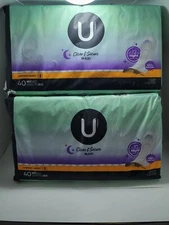 Lot 2 U by KOTEX Clean & Secure Overnight Maxi Pads 80ct total Damaged package