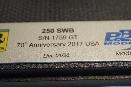 1:43 BBR Ferrari 250 SWB 70th Anniversary 2017 USA #01/20 CAR42 - WH203 - Bild 7 von 10