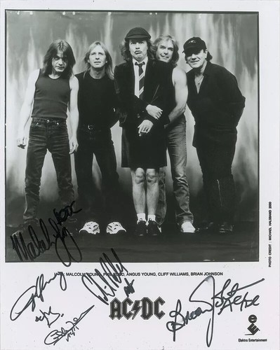 AC/DC BAND SIGNED PHOTO AUTOGRAPH ALL MEMBER ORIGINAL SIGNATURE 8X10 ...
