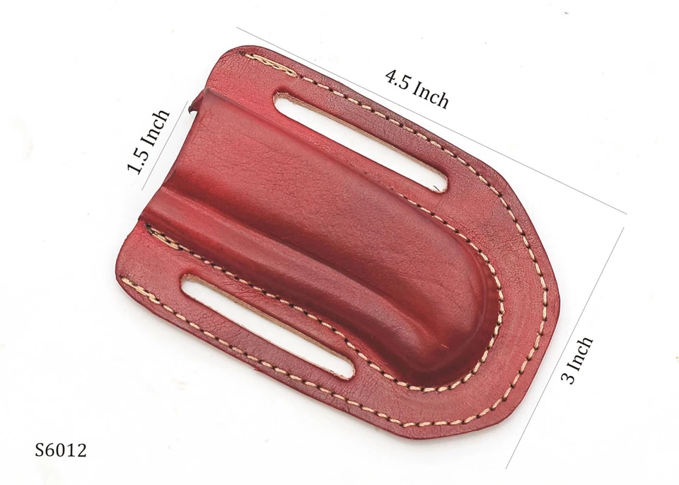 NAVAJA PLEGABLE FUNDA VERTICAL GENIUNE DE CUERO HECHA A MANO PERSONALIZADA BUCK 110 Foto 2 de 4