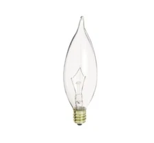 40 Clear Night Light Bulb E12/Candelabra Base Flame Tip Shape