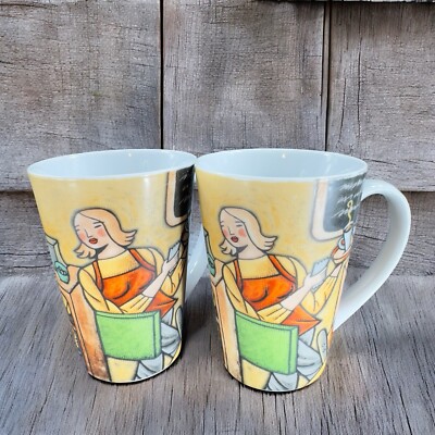 Sylvie Bourbonniere Coffee Mug Mugs Joie de Vivre Cups Mugs Bakery Cafe Set 2