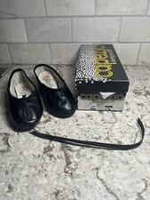 CAPEZIO BALLET SLIPPERS SHOES NOS NIB BLACK LEATHER CHILDS SZ 1 1/2 B