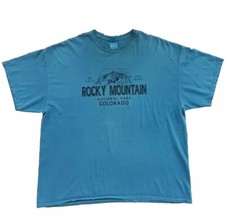 Colorado Rocky Mountain Mens 2XL T Shirt National Park Short Sleeve Vintage 90s