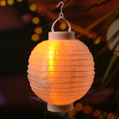 LED Solar Lampion Flammeneffekt Party Balkon Terrasse Gartenlampion D: 20cm weiß