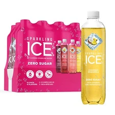 (12 Pack) Sparkling Ice Pink Variety Sparkling Water with Vitamins, 17 Fl Oz