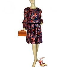 VINCE CAMUTO MULTI-COLOR JACQUARD PATTERN SHIMMER MINI DRESS NWT SZ 16