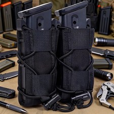Tactical MOLLE Pistol Double Magazine Holster for 9MM/Glock Magazines Pouches