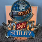 Vintage Schlitz Beer Lighted Sign Globe Logo Bar Decor Breweriana 11x11.5 Inch