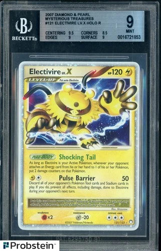 2007 Pokemon D & P Mysterious Treasures #121 Electivire LV.X Holo BGS 9
