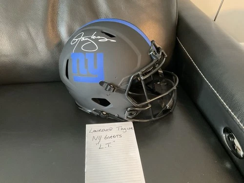 Lawrence Taylor New York Giants Original Signed Football Helmet Autograph