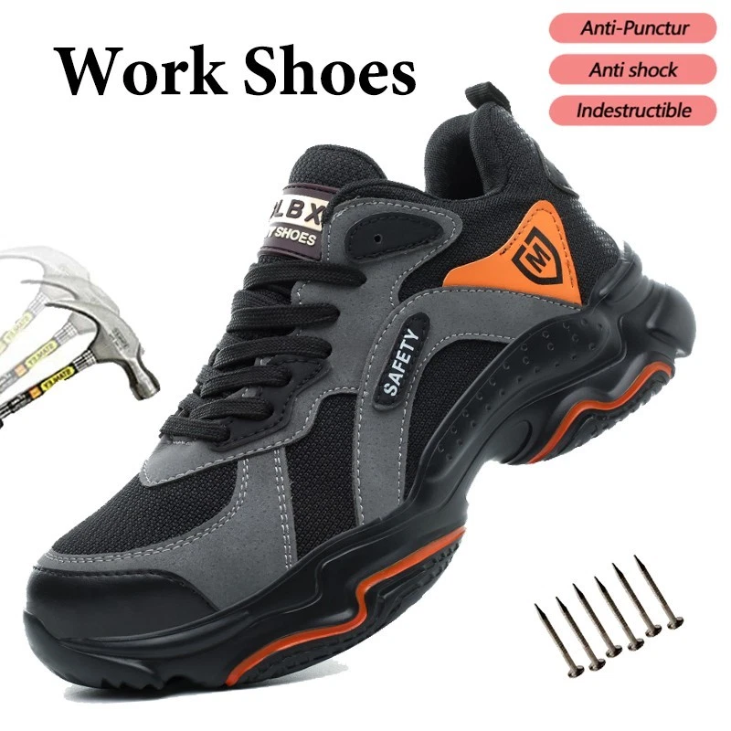 Work Boots Indestructible Safety Shoes Men Steel Toe Shoes Work Sneakers US10