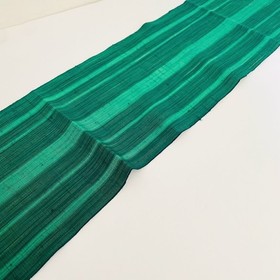 Emerald Path #C 7x52 Hand Woven Vintage Silk Tsumugi Kimono Fabric TJ96