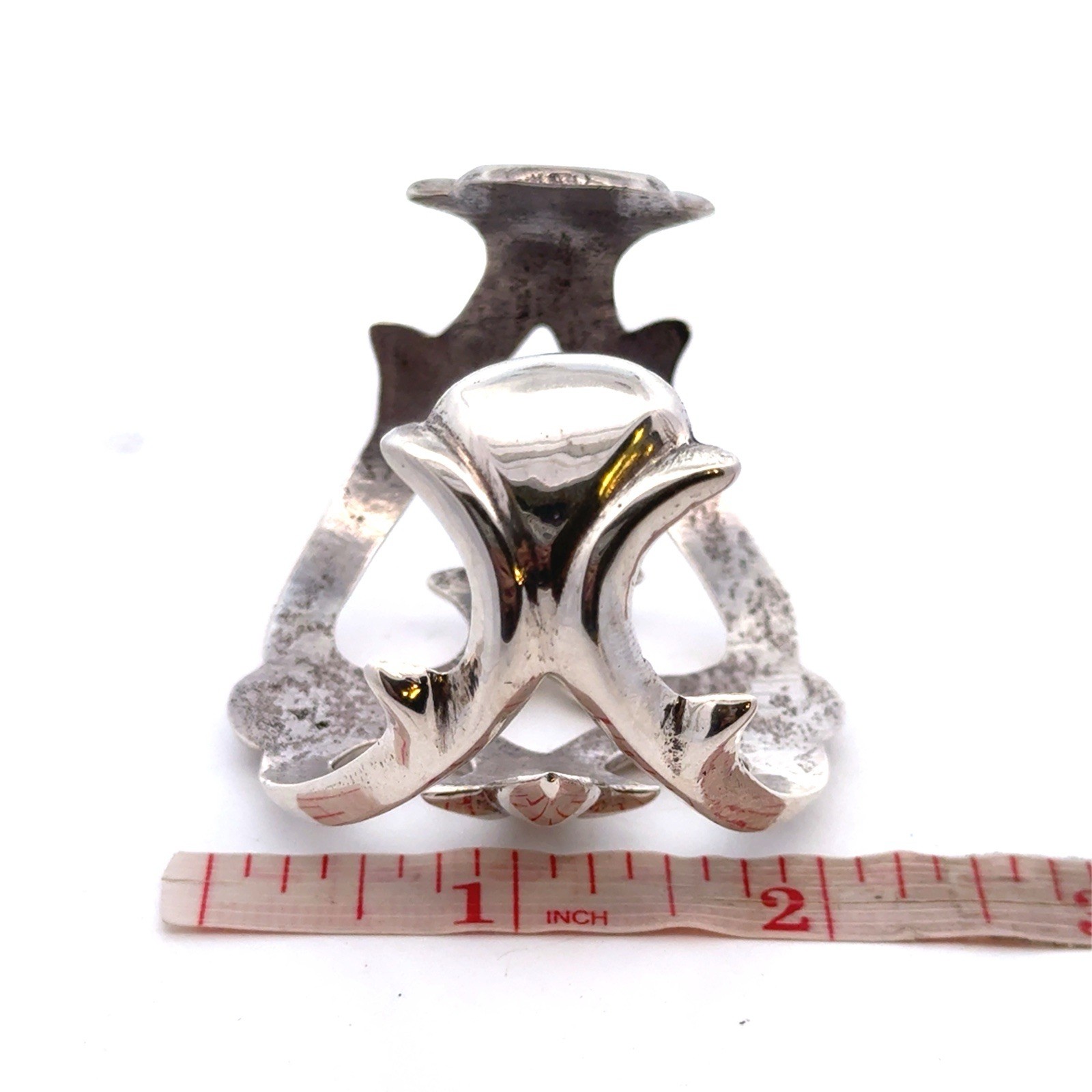 Artisan Sterling Silver Open Scroll Modernist Fle… - image 10