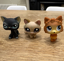 Littlest Pet Shop LPS RARE AUTHENTIC Black cat Beige cat and Dog. Old and rare