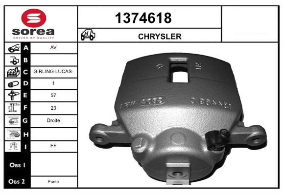 Étrier de frein SNRA 1374618 pièce de rechange essieu arrière gauche système de freinage
