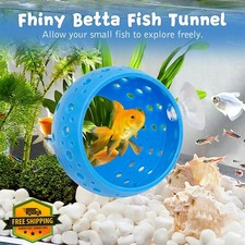Betta Tunnel 2pc Blue Aquarium Hideout Suction Cup Fish Cave