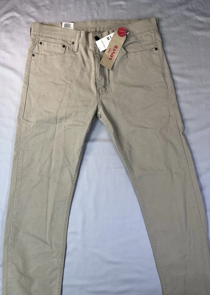 NWT Levi's 513 Men's 34x32 Slim Straight Stretch True Chino Khaki Jeans NEW - Image 3 of 4