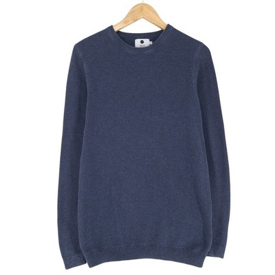 NN07 Pullover Sweater Herren Blau No Nationality Hubert Baumwolle Qb3 Größe M