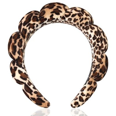  Spa Headband for Washing Face Sponge Makeup Headbands Skincare leopard