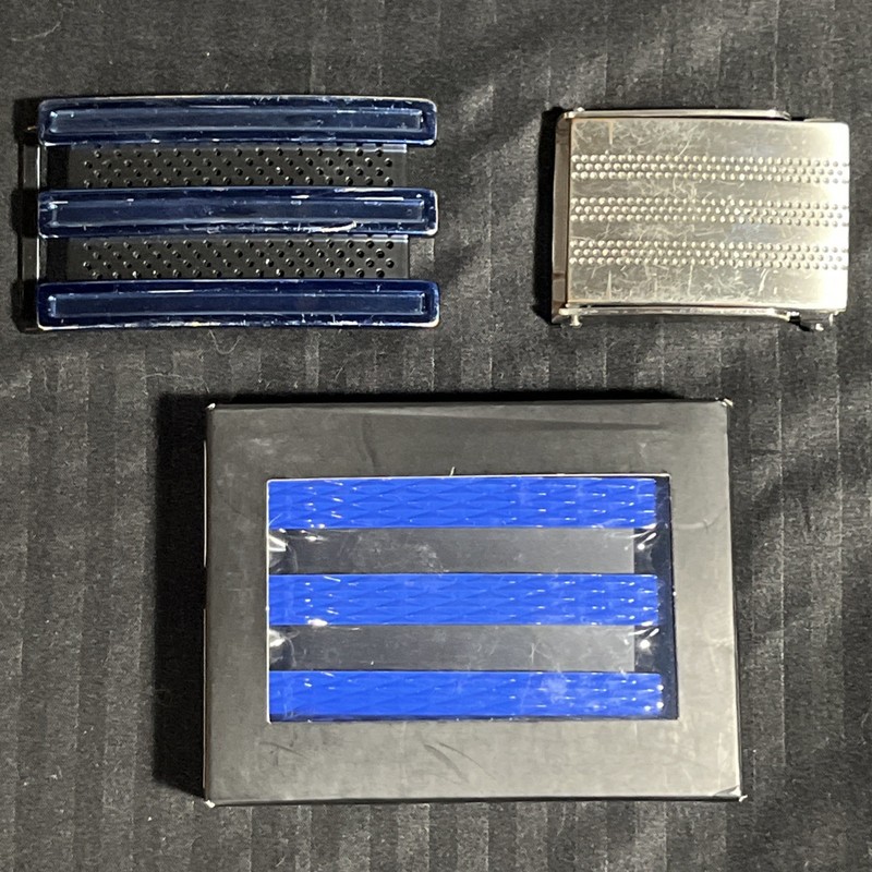 Adidas Golf Trophy Belt Buckle - Vivid Blue and Black Color Stripes
