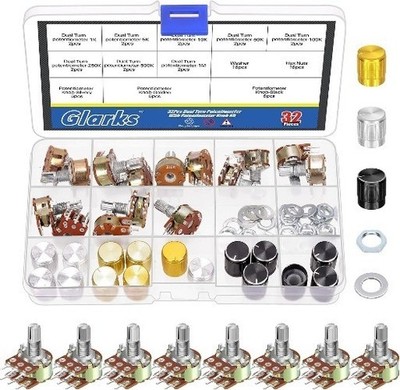 WH148 Dual Linear Rotary Taper Potentiometer Kit 50pcs 1K 5K 10K 50K 100K 250K