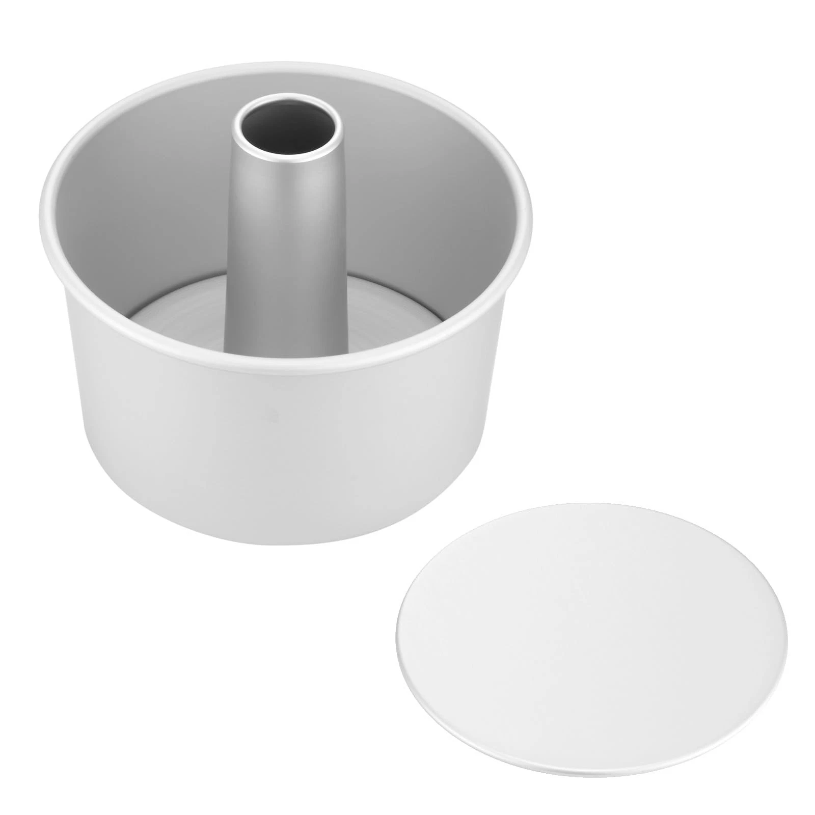 7" Non-Stick Chiffon Cake Pan, Deep 5.5 Inches, 2 Removable Bottoms Flat & Tu...