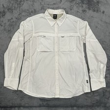 REI Co Op Womens Shirt LS Button Up Vented Fishing Hiking Outdoor Medium White