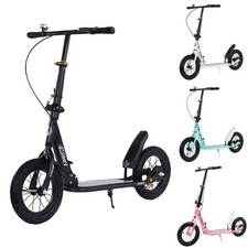 Foldable Commuter Kick Scooter For Teens Kids w/ 12" Large Air Rubber Tires Xmas