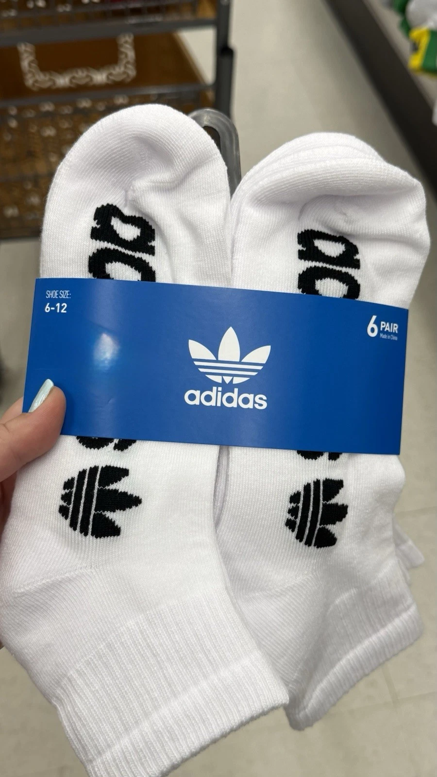Adidas Originals Trefoil Low Cut Ankle Socks 6 Pair Pack White Size 6-12 NWT