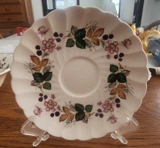 Chelsea Olde Saucers 5 3/4" (pairs) Hedgerow MYOTT by Staffordshire White Green!