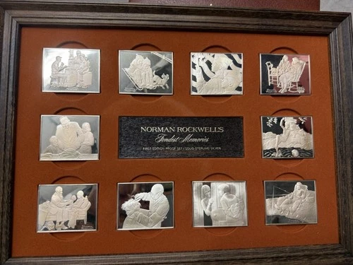 Norman Rockwell Sterling Silver Bar Set 1000g 0.925 First Edition Proof