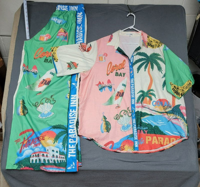 NWT~THE PARADISE INN~ Retro Resort 2 PC Set Coral Bay Size 3X Short Slv Wide Leg
