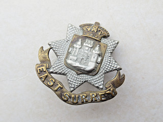 East Surrey Regiment Edwardian Cap Badge