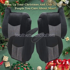 Driver & Passenger & Armrest Cloth Cover Gray For 2003-2007 Chevy Silverado 1500