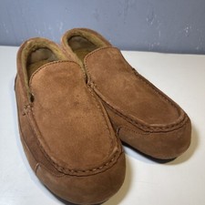 Samuel Hubbard Men's 9.5 M Shearling Lined Slipper Nutmeg Brown Suede